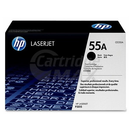 1 x HP CE255A (55A) Original Black Toner Cartridge - 6,000 Pages