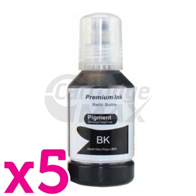 5 x Epson T532 Generic Black Ink Bottle C13T03J192 - 127ml
