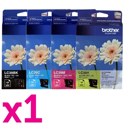 4 Pack Original Brother LC-39 Ink Combo [BK+C+M+Y]