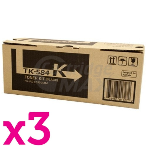 3 x Original Kyocera TK-584K Black Toner Cartridge FS-C5150DN
