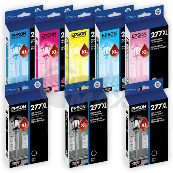 8 Pack Epson 277XL Original High Yield Inkjet Cartridges [3BK,1C,1M,1Y,1LC,1LM]