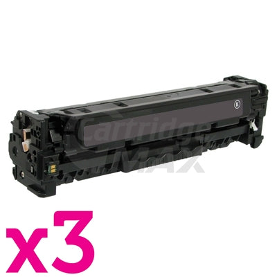 3 x HP CE410X (305X) Generic Black Toner Cartridge - 4,000 Pages