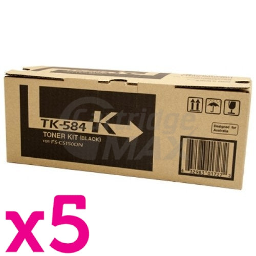 5 x Original Kyocera TK-584K Black Toner Cartridge FS-C5150DN