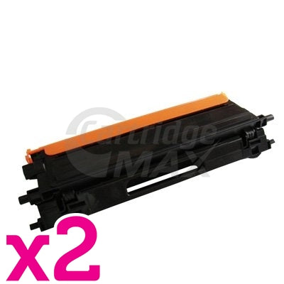 2 x Brother TN-155BK Generic Black Toner Cartridge - 5,000 pages (TN155 is High Capacity Version of TN150)