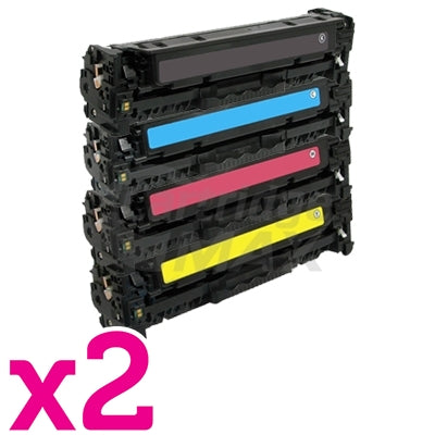2 sets of 4 Pack HP CF380X-CF383A (312X/312A) Generic High Yield Toner Cartridges [2BK,2C,2M,2Y]