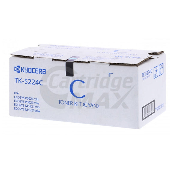 Original Kyocera TK-5224C Cyan Toner Cartridge Ecosys M5521, P5021