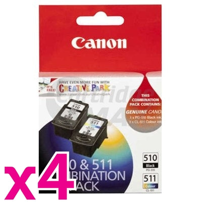 4 x Canon PG-510 + CL-511 Original Ink Twin Pack (PG510CL511CP) [4BK,4C]