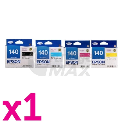 4 Pack Epson 140 (T1401-T1404) Original Extra High Yield Inkjet Cartridges [1BK,1C,1M,1Y]