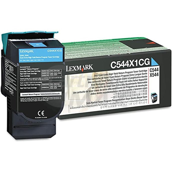 Lexmark (C544X1CG) Original C544 / C546 / X544 / X546 Cyan XHY Toner Cartridge