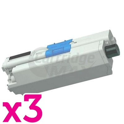 3 x OKI Generic C301 / C321 Black Toner Cartridge (44973548)