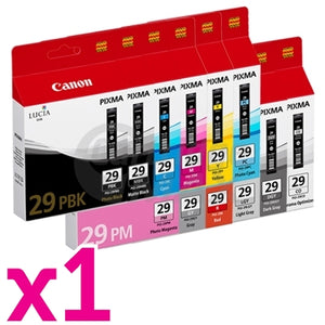 12 Pack Original Canon PGI-29 Ink Cartridge Combo [1MBK,1PBK,1C,1M,1Y,1PC,1PM,1R,1GY,1LGY,1DGY,1CO]