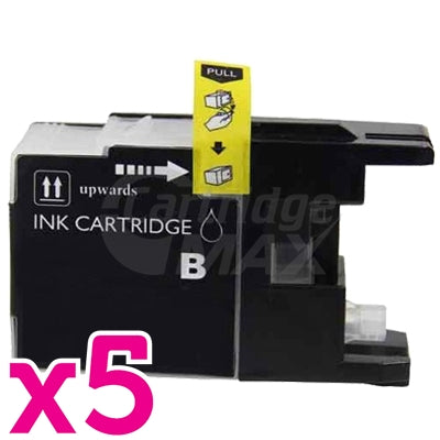 5 x Brother LC73/LC77XLBK Generic Black High Yield Ink Cartridge
