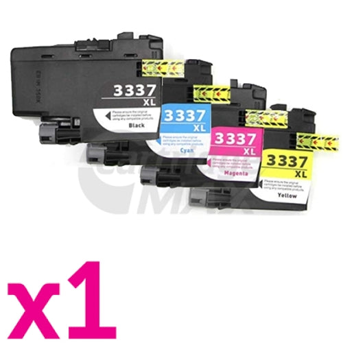 4 Pack Brother LC-3337 Generic High Yield Ink Cartridge Combo [1BK, 1C, 1M, 1Y]