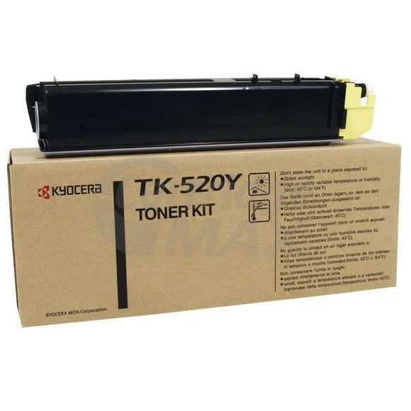 1 x Original Kyocera TK-520Y Yellow Toner Cartridge FS-C5015N