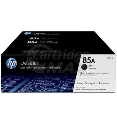 1 x HP CE285A (85A) Original [TWIN PACK] Black Toner Cartridge [2BK] - 1,600 Pages each