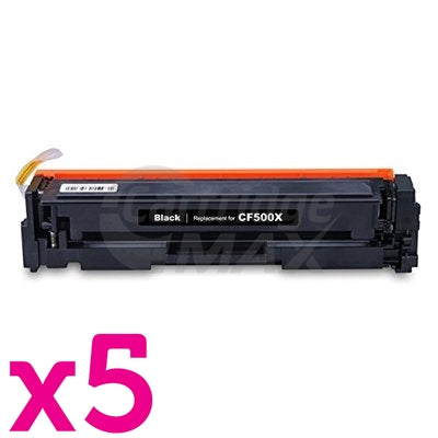 5 x HP CF500X (202X) Generic Black High Yield Toner Cartridge - 3,200 Pages