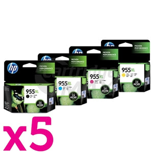 5 sets of 4 Pack HP 955XL Original High Yield Inkjet Combo L0S63AA - L0S72AA [5BK,5C,5M,5Y]