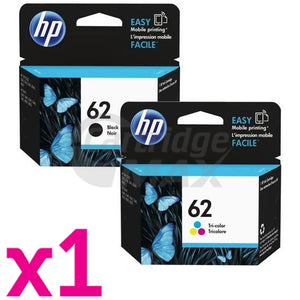 2 Pack HP 62 Original Inkjet Cartridges C2P04AA + C2P06AA [1BK,1CL]