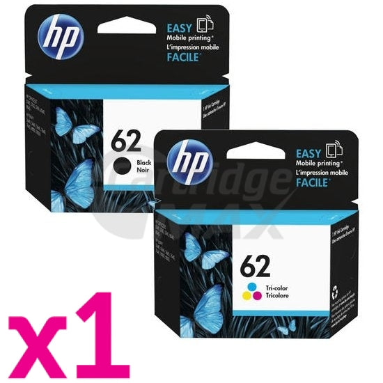 2 Pack HP 62 Original Inkjet Cartridges C2P04AA + C2P06AA [1BK,1CL]