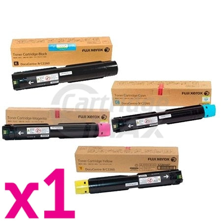4 Pack Original Fuji Xerox DocuCentre IV C2260, C2263, C2265 Toner Cartridges (CT201434-CT201437)