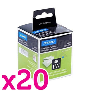20 x Dymo SD99010 / S0722370 Original White Label 2 Roll 28mm x 89mm - 130 labels per roll