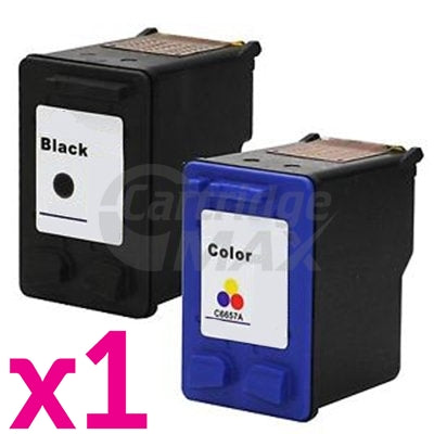 2 Pack HP 60XL Generic Inkjet Cartridges CC641WA + CC644WA [1BK,1CL]