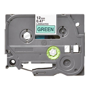 Brother TZe-731 Generic 12mm Black Text on Green Laminated Tape - 8 meters