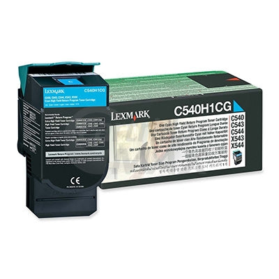 Lexmark (C540H1CG) Original C540 / C543 / C544 / C546 / X543 / X544 / X546 Cyan HY Toner Cartridge