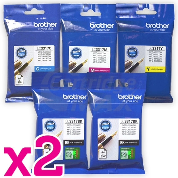 10 Pack Original Brother LC-3317 Ink Combo [4BK,2C,2M,2Y]