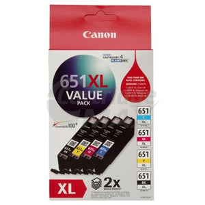 Value Pack - Canon CLI651XLVP Original Inkjet Cartridges [1PBK,1C,1M,1Y]