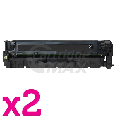 2 x HP CB540A (125A) Generic Black Toner Cartridge - 2,200 Pages