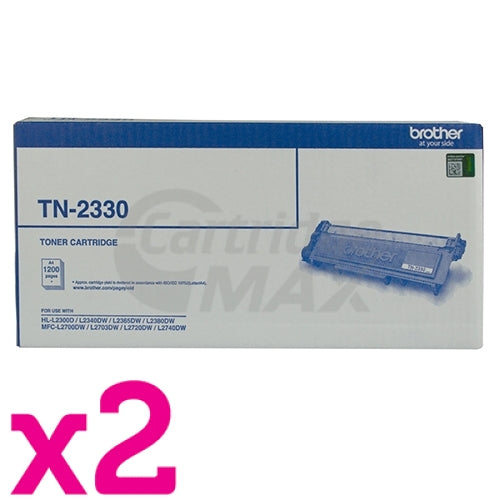2 x Brother TN-2330 Original Toner Cartridge