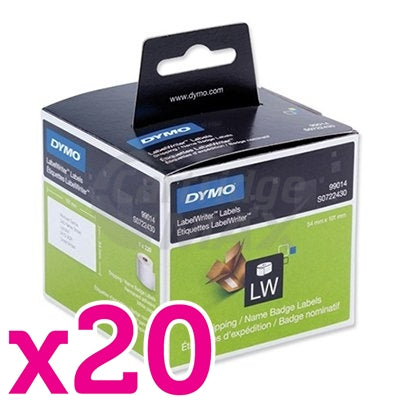 20 x Dymo SD99014 / S0722430 Original White Label Roll 54mm x 101mm -220 labels per roll
