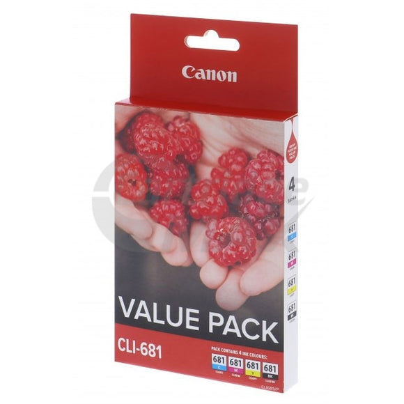 Canon CLI-681 Value Pack Original Inkjet Cartridges CLI681VP [1PBK,1C,1M,1Y]