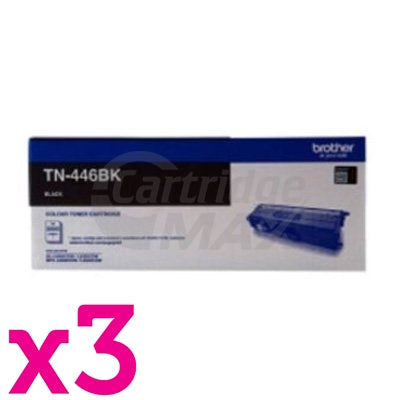 3 x Original Brother TN-446BK Black Toner Cartridge