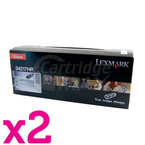 2 x Lexmark Original E230 / E232 / E330 / E332 Toner Cartridge - 2,500 pages (34217HR)