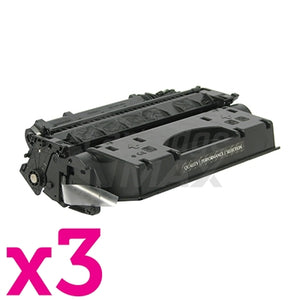 3 x HP CE505X (05X) Generic Black High Yield Toner Cartridge - 6,500 Pages