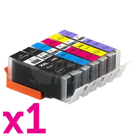 6 Pack Canon PGI-680XXL CLI-681XXL Extra High Yield Generic Inkjet Cartridges Combo [1BK,1PBK,1C,1M,1Y,1PB]