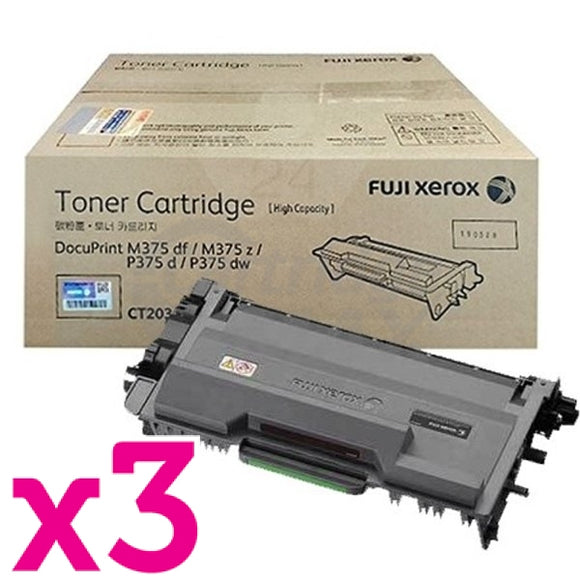 3 x Original Fuji Xerox DocuPrint M375z, P375dw, M385z, P385dw Toner Cartridge CT203109 - 12,000 pages