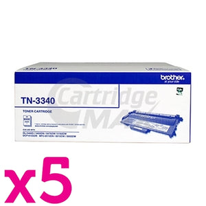 5 x Original Brother TN-3340 High Yield Toner