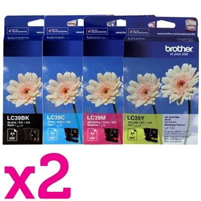 8 Pack Original Brother LC-39 Ink Combo [2BK+2C+2M+2Y]