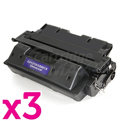 3 x HP C8061X (61X) Generic Black Toner Cartridge - 10,000 Pages