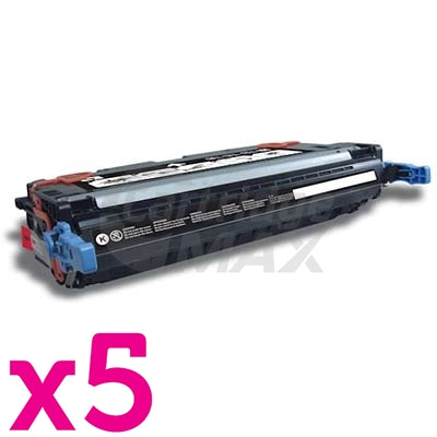 5 x HP Q6470A (501A) Generic Black Toner Cartridge - 6,000 Pages