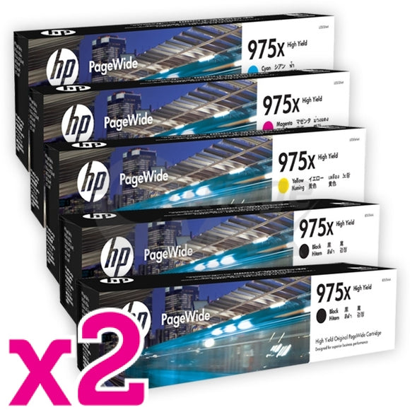 10 Pack HP 975X Original High Yield Inkjet Combo L0S00AA - L0S09AA [4BK,2C,2M,2Y]
