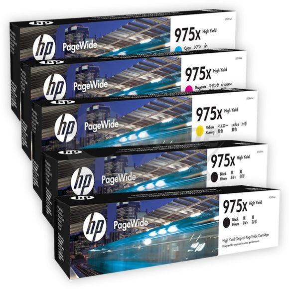 5 Pack HP 975X Original High Yield Inkjet Combo L0S00AA - L0S09AA [2BK,1C,1M,1Y]