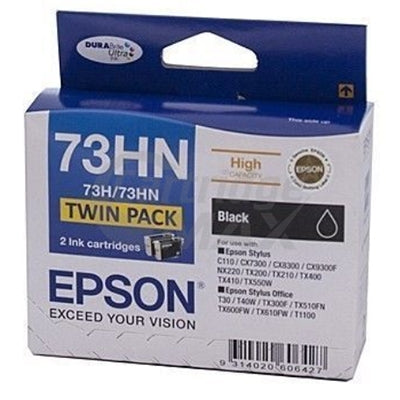 Epson Original 73HN High Yield Black Twin Pack Ink Cartridge [C13T104194] [2BK]