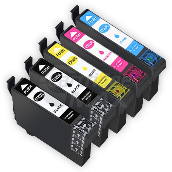 5 Pack Epson 702XL Generic High Yield Inkjet Cartridges Combo [2BK,1C,1M,1Y]