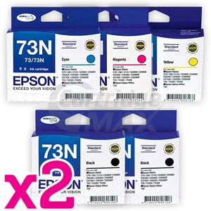 10 Pack Epson Original T0731-T0734 [73N] Series Ink Cartridges [4BK,2C,2M,2Y]