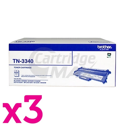 3 x Original Brother TN-3340 High Yield Toner