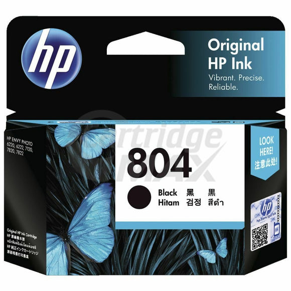 HP 804 Original Black Inkjet Cartridge T6N10AA - 200 Pages